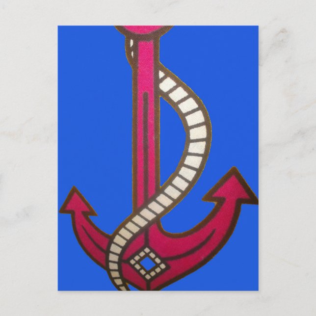 Skriv ut röd anchor-bild vykort (Framsida)