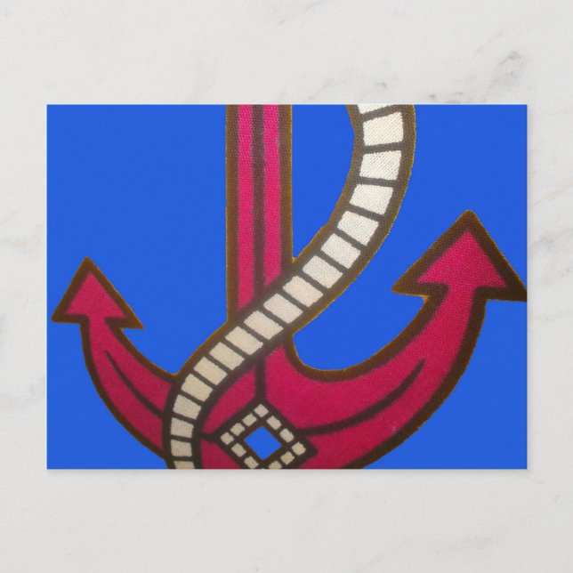 Skriv ut röd anchor-bild vykort (Framsida)