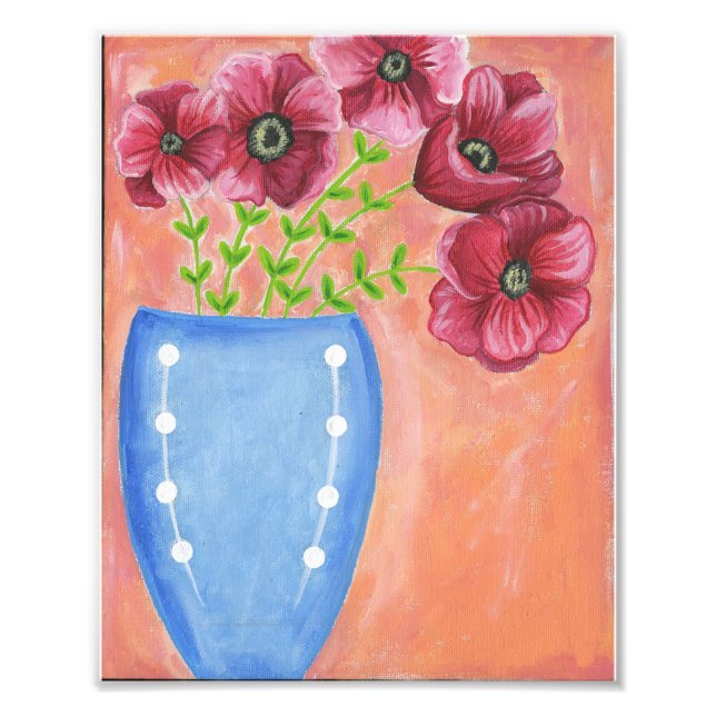 Skriv ut röda poppies fototryck (Framsidan)