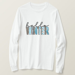 Skriv ut roligt Blue Winter Animal T Shirt