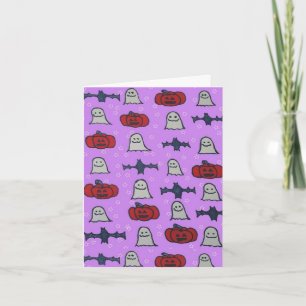 Skriv ut Roligten lila Halloween Kort