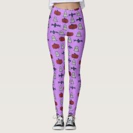 Skriv ut Roligten lila Halloween Leggings