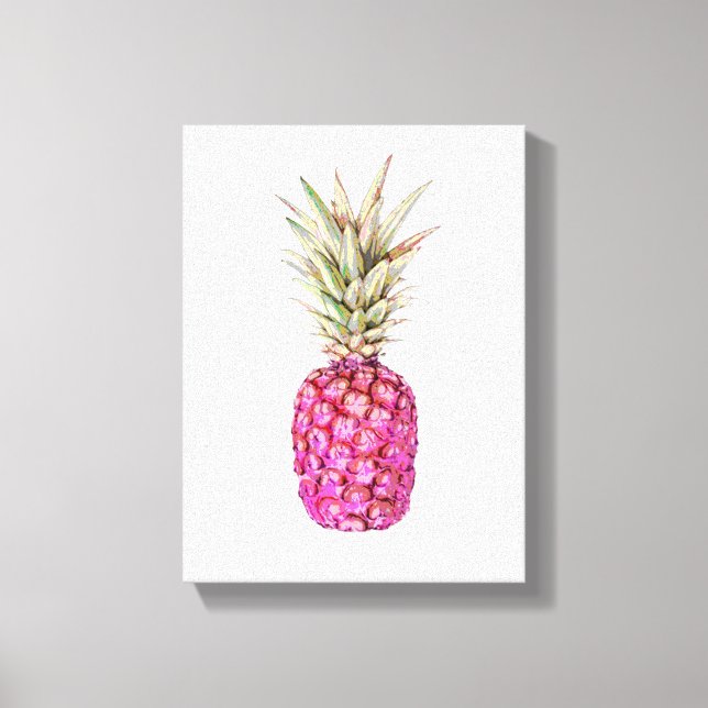 Skriv ut rosa ananas canvastryck (Framsida)