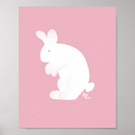 Skriv ut rosa Bunny Poster