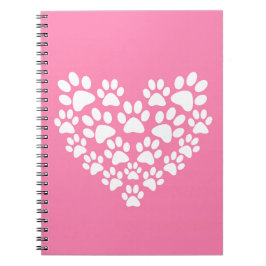 Skriv ut Rosa för Cute Heart Anteckningsbok