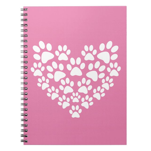 Skriv ut Rosa för Cute Heart Anteckningsbok (Framsidan)