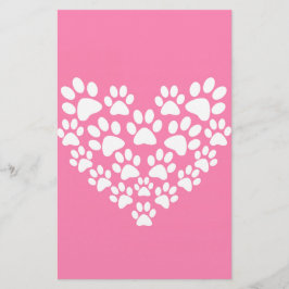 Skriv ut Rosa för Cute Heart Brevpapper
