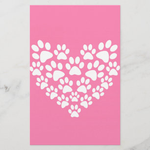 Skriv ut Rosa för Cute Heart Brevpapper