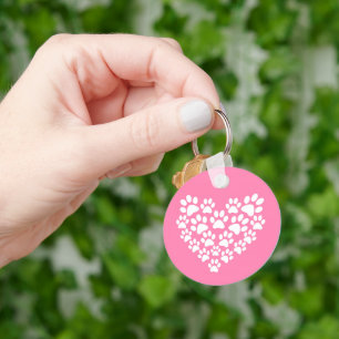 Skriv ut Rosa för Cute Heart Nyckelring