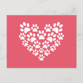 Skriv ut Rosa för Cute Heart Vykort
