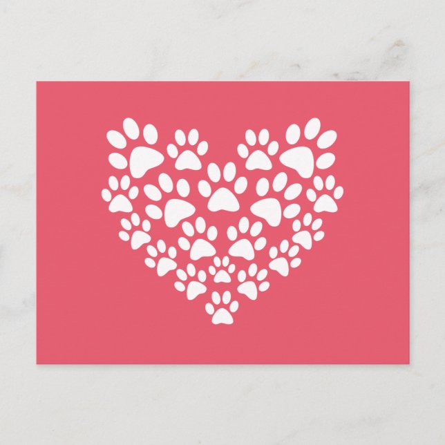 Skriv ut Rosa för Cute Heart Vykort (Framsida)