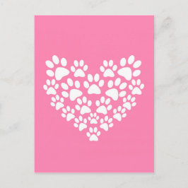 Skriv ut Rosa för Cute Heart Vykort