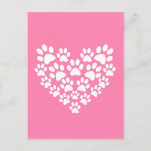 Skriv ut Rosa för Cute Heart Vykort