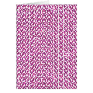 Skriv ut rosa Glitter Chevrons Sticka Mönster Hälsningskort