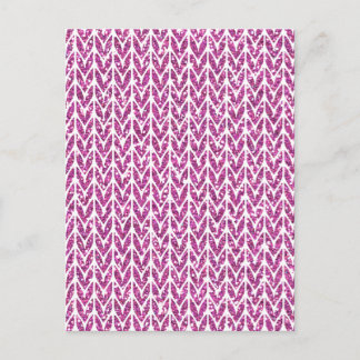 Skriv ut rosa Glitter Chevrons Sticka Mönster Vykort