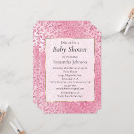 Skriv ut Rosa Glitter Leopard Inbjudningar