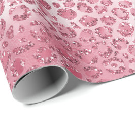 Skriv ut Rosa Glitter Leopard Presentpapper