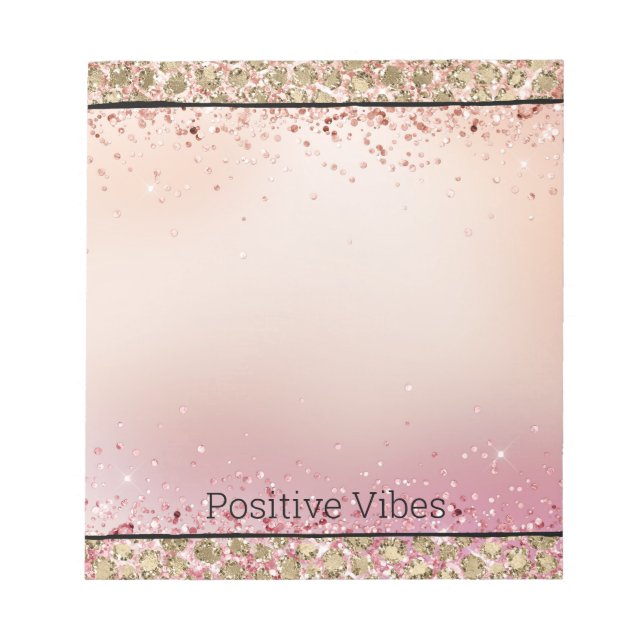 Skriv ut rosa Gnistra Guld Leopard Anteckningsblock (Framsida)