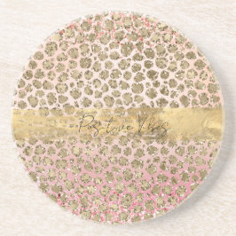 Skriv ut rosa Gnistra Guld Leopard Underlägg