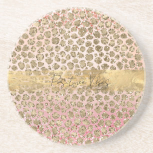 Skriv ut rosa Gnistra Guld Leopard Underlägg