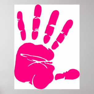 Skriv ut rosa handflatan poster