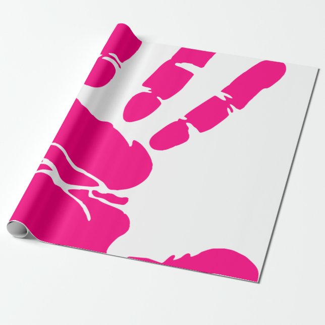 Skriv ut rosa handflatan presentpapper (Utrullad)