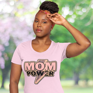 Skriv ut Rosa i mamma Power Leopard T Shirt