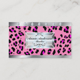 Skriv ut Rosa leopard för Makeup Artist Hair Styli Visitkort
