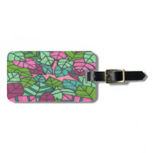 Skriv ut rosa och Grönt Handflatan Löv