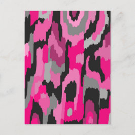 Skriv ut rosa och svart Abstrakt Vykort