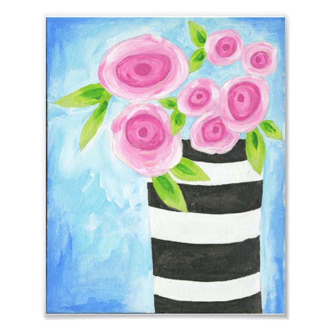 Skriv ut rosa Peonies Fototryck (Framsidan)