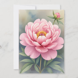 Skriv ut Rosa Peony Art Skriv ut Tack Kort