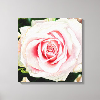 Skriv ut rosa ros handritade ritstift på pennantec canvastryck