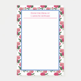 Skriv ut rosa ros post-it block