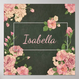 Skriv ut rosa ros, Poster Pappert värde (projektio