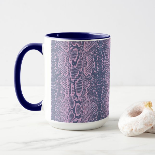 Skriv ut rosa Snake Skin Animals Mugg (Med munk)