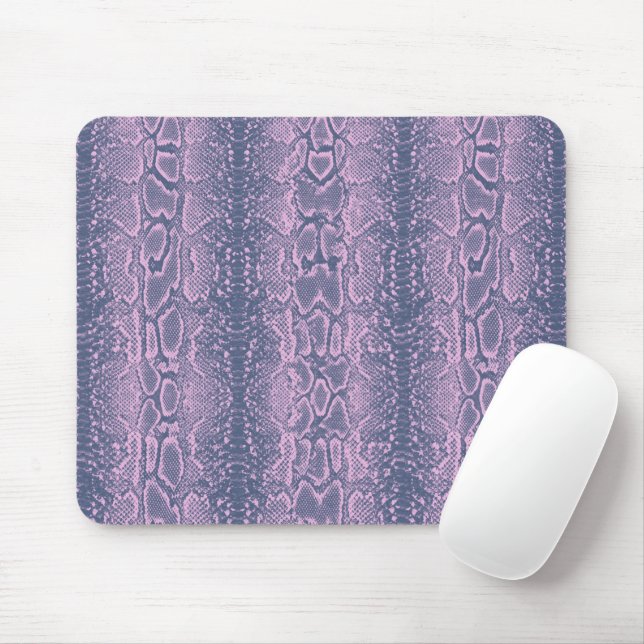 Skriv ut rosa Snake Skin Animals Musmatta (Med mus)