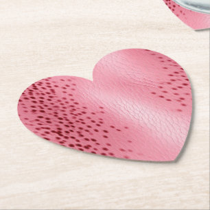 Skriv ut rosa Spoted Leopard Animal Underlägg Papper