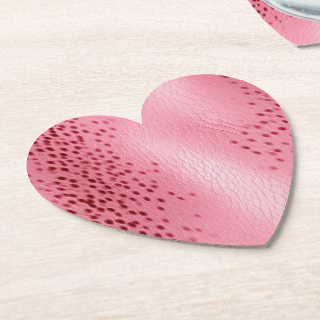 Skriv ut rosa Spoted Leopard Animal Underlägg Papper (Vinklad)