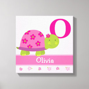 Skriv ut Rosa Turtle Children's Room Canvas Art