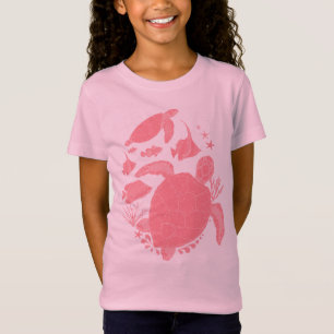 Skriv ut Rosa Turtles och Fishes Ocean T Shirt