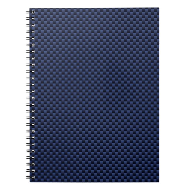 Skriv ut royal Blue Automotive Carbon Weave Print Anteckningsbok Med Spiral (Framsidan)