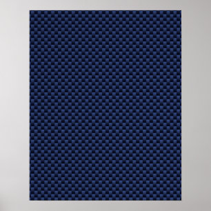 Skriv ut royal Blue Automotive Carbon Weave Print Poster