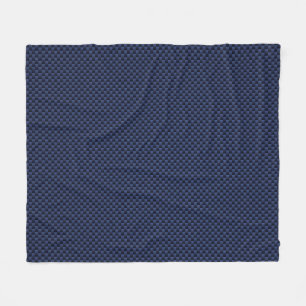 Skriv ut royal Blue Carbon Fiber Stil Weave Print Fleecefilt