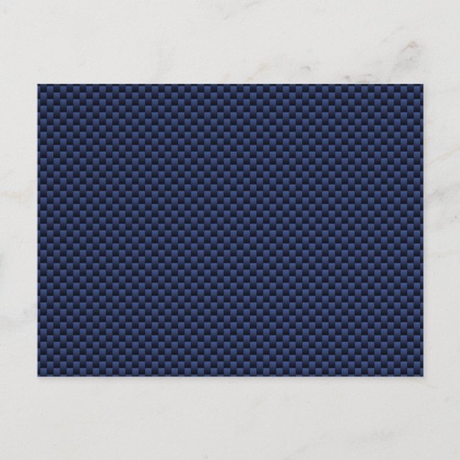Skriv ut royal Blue Carbon Fiber Stil Weave Print Vykort (Framsida)