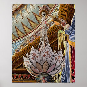 Skriv ut royal Pavilion-tak och chandelier Poster