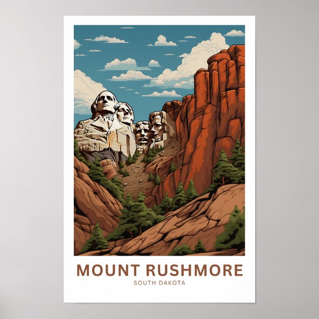 Skriv ut Rushmore South Dakota Travel Poster (Framsidan)