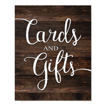 Skriv ut Rustic Chic CARDS OCH GIFTS-tecken