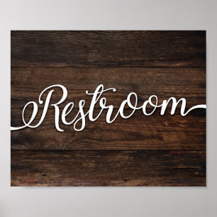 Skriv ut rustik Chic RESTROOM-tecken Poster