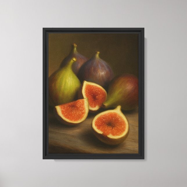 Skriv ut rustik Fig still Life Canvastryck (Framsida)